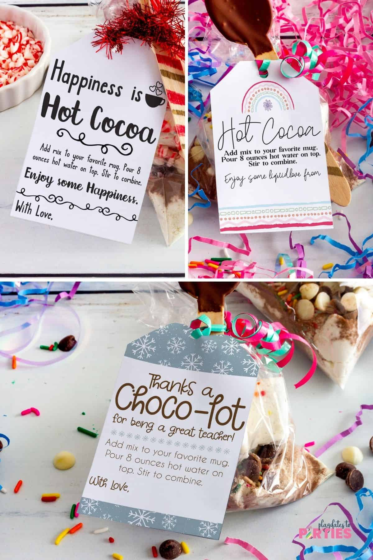 Hot Chocolate Gift Idea + Free Printable Hot Cocoa Gift Tags with Free Printable Hot Cocoa Tags
