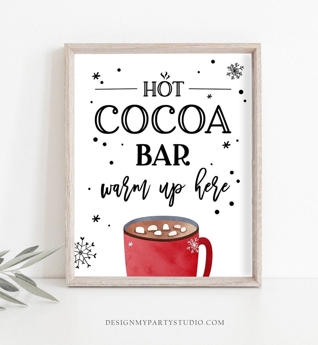 Hot Cocoa Bar Sign Printable Hot Chocolate Bar Table Sign Cookies regarding Printable Hot Chocolate Sign
