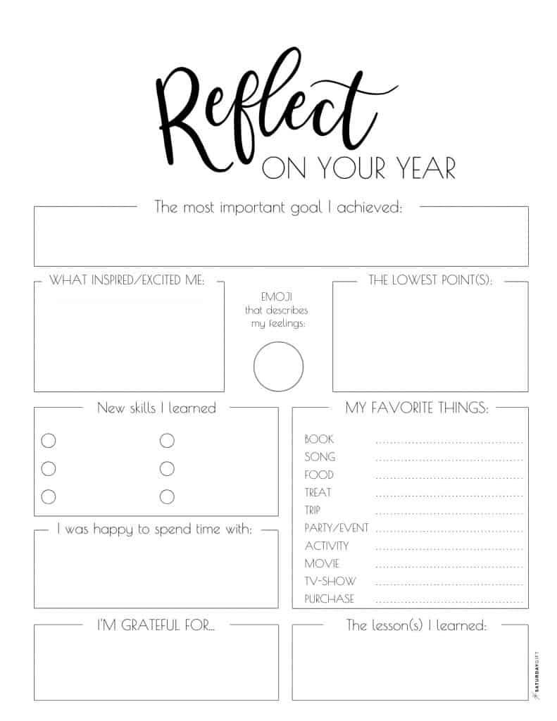 How To Do An End Of The Year Reflection {+ Free Printable within Free Printable End of the Year Worksheets