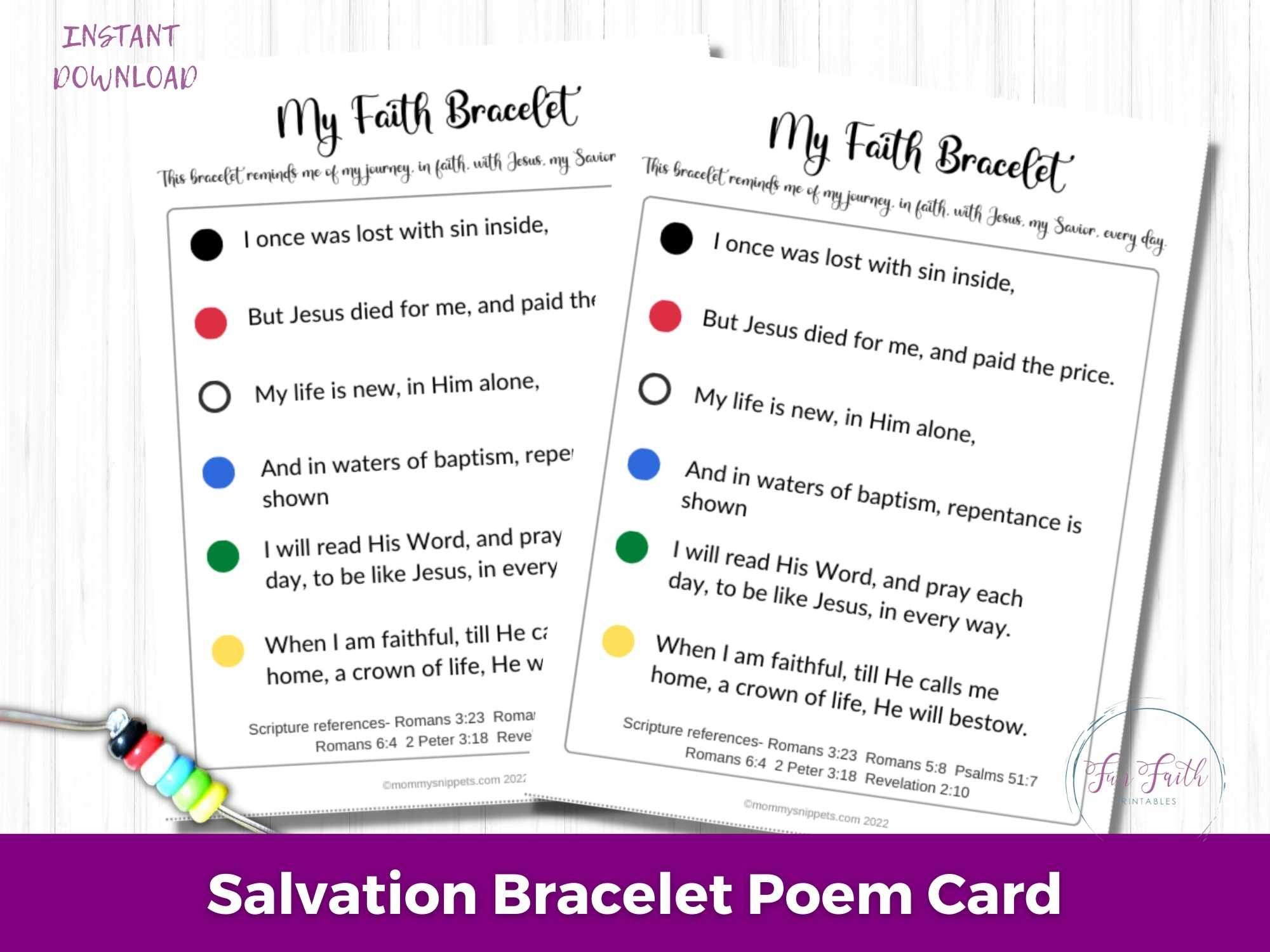 How To Make Faith Bracelets (+ A Salvation Bracelet Printable) inside Free Printable Salvation Bracelet Cards