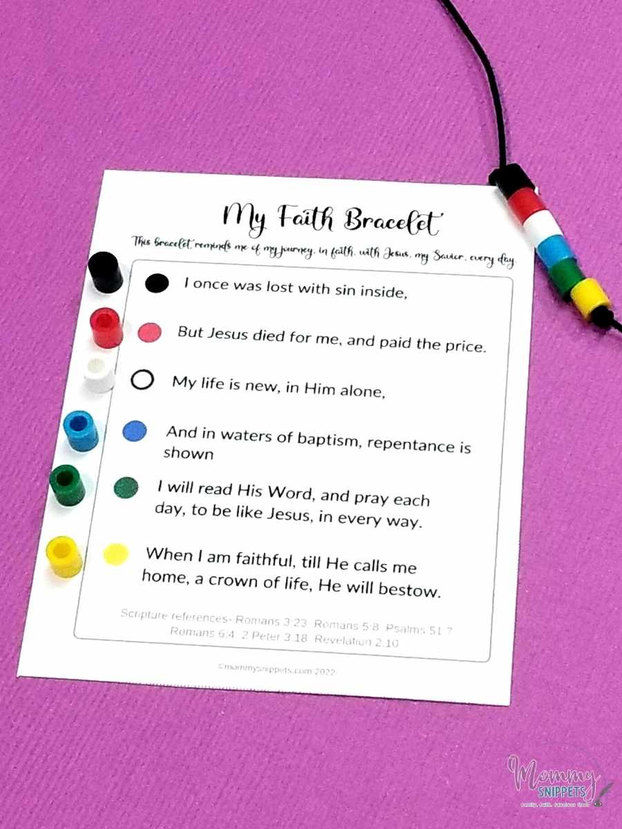 How To Make Faith Bracelets (+ A Salvation Bracelet Printable) within Free Printable Salvation Bracelet Cards