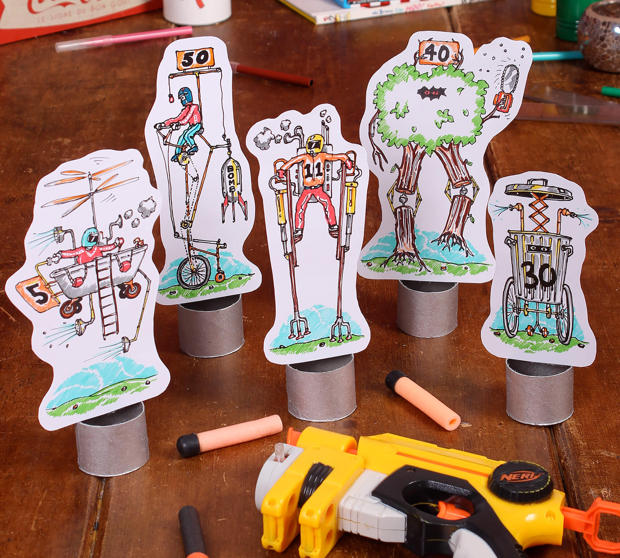 How To Make Five Wacky Nerf Gun Targets With Stands for Free Printable Nerf Gun Targets