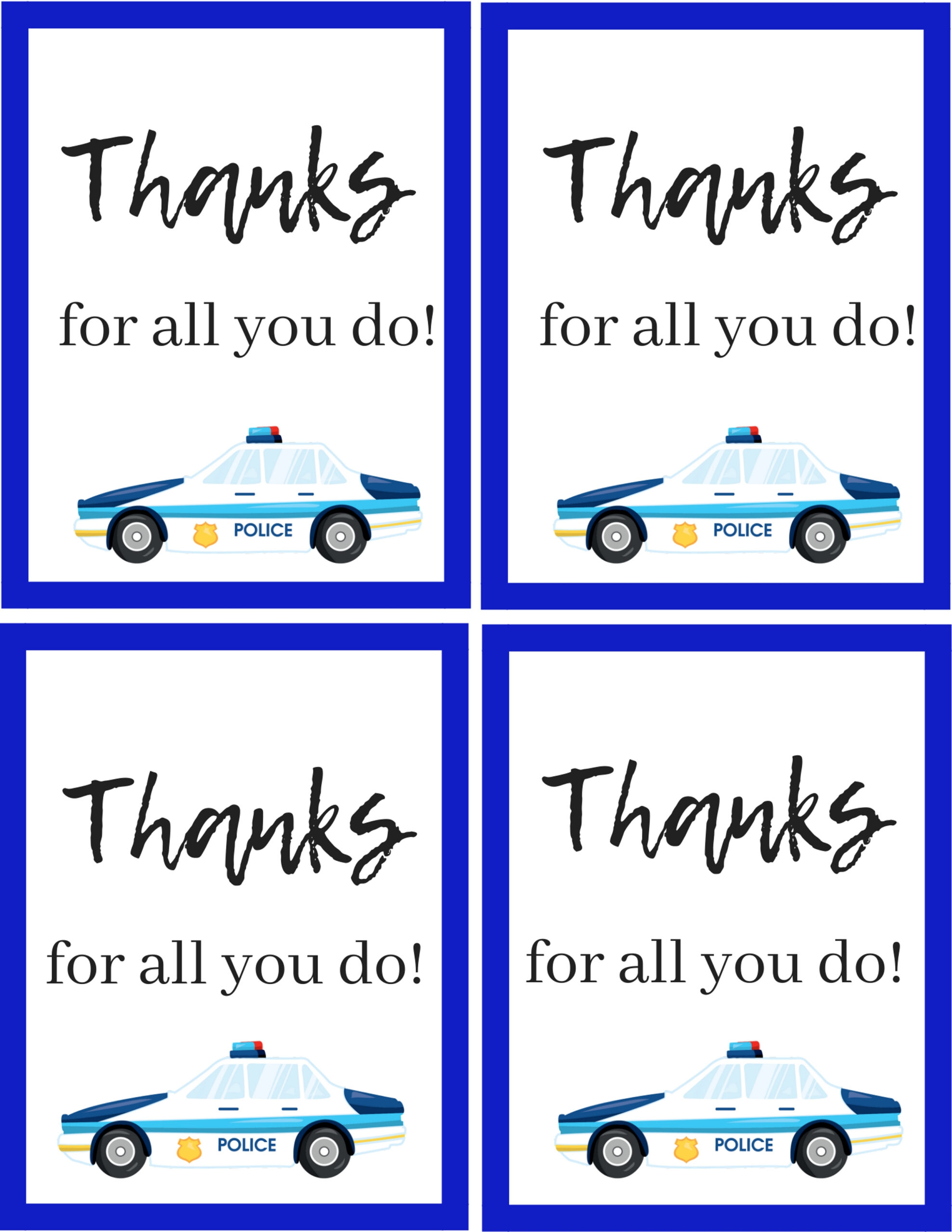 How To Thank A Police Officer (With A Free Police Printable) with regard to Free Printable Thank You Cards For Police Officers