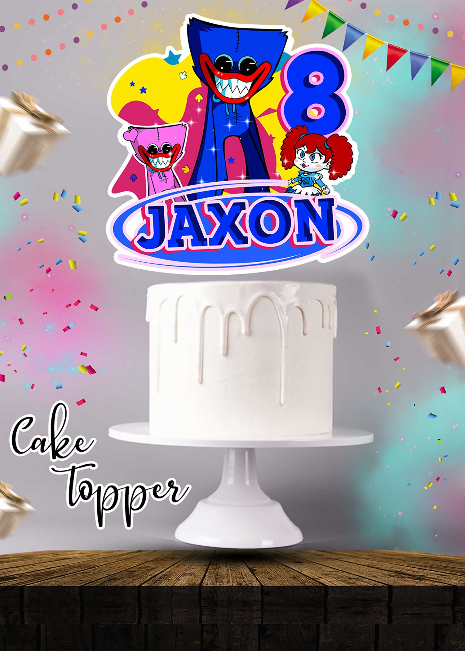 Huggy Wuggy Cake Topper | Digital And Printable intended for Huggy Wuggy Cake Topper Printable