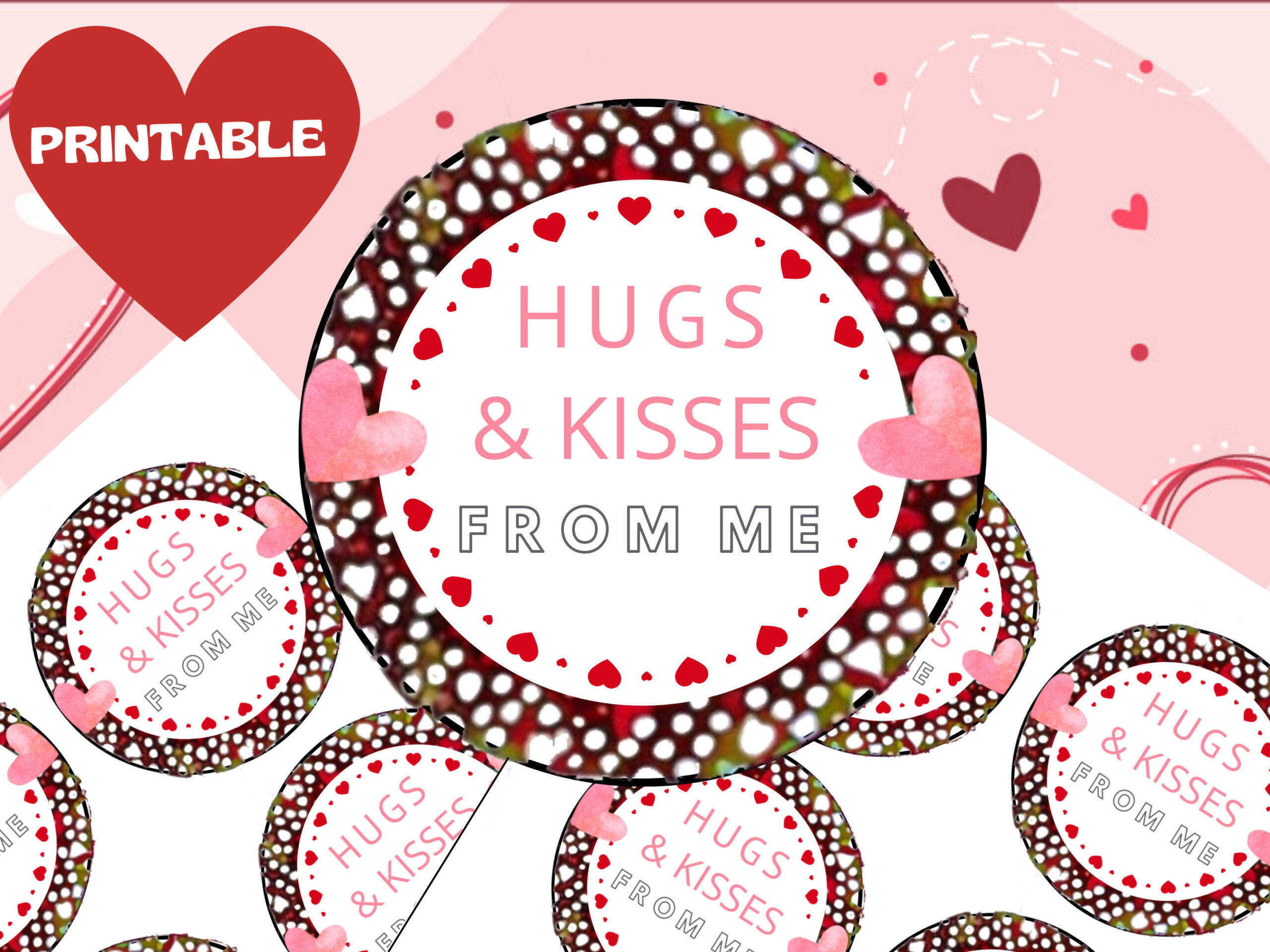 Hugs And Kisses Printable Favor Tag For Valentine&amp;#039;S Day with Hugs and Kisses Printable Tag
