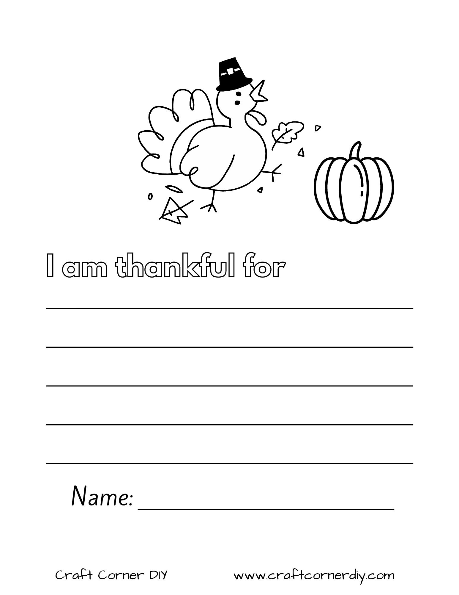 I Am Thankful For&amp;#039; Worksheets Free Printable | Craft Corner Diy with Thanksgiving I Am Thankful For Free Printables