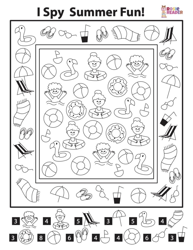 I Spy Summer - Reading Adventures For Kids Ages 3 To 5 inside I Spy Summer Free Printable
