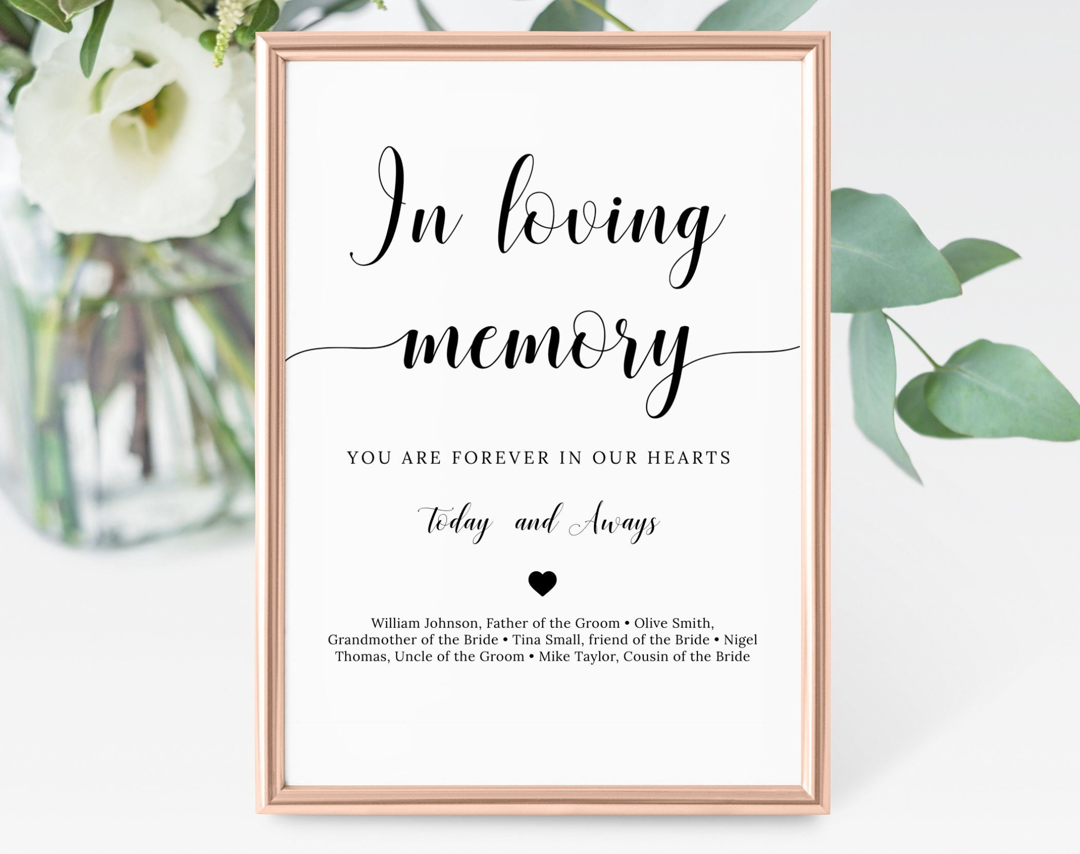 In Liebevoller Erinnerung Schild Vorlage, Digitaler Download in In Loving Memory Wedding Sign Printable