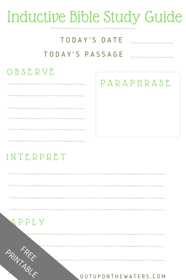 Free Printable Bible Study Guide