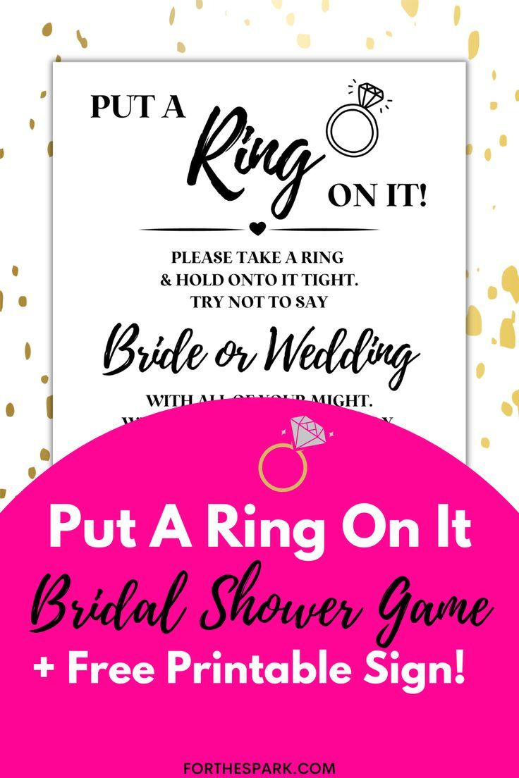 Insanely Fun Put A Ring On It Bridal Shower Game + Free Printable with Bridal Shower Ring Game Free Printable
