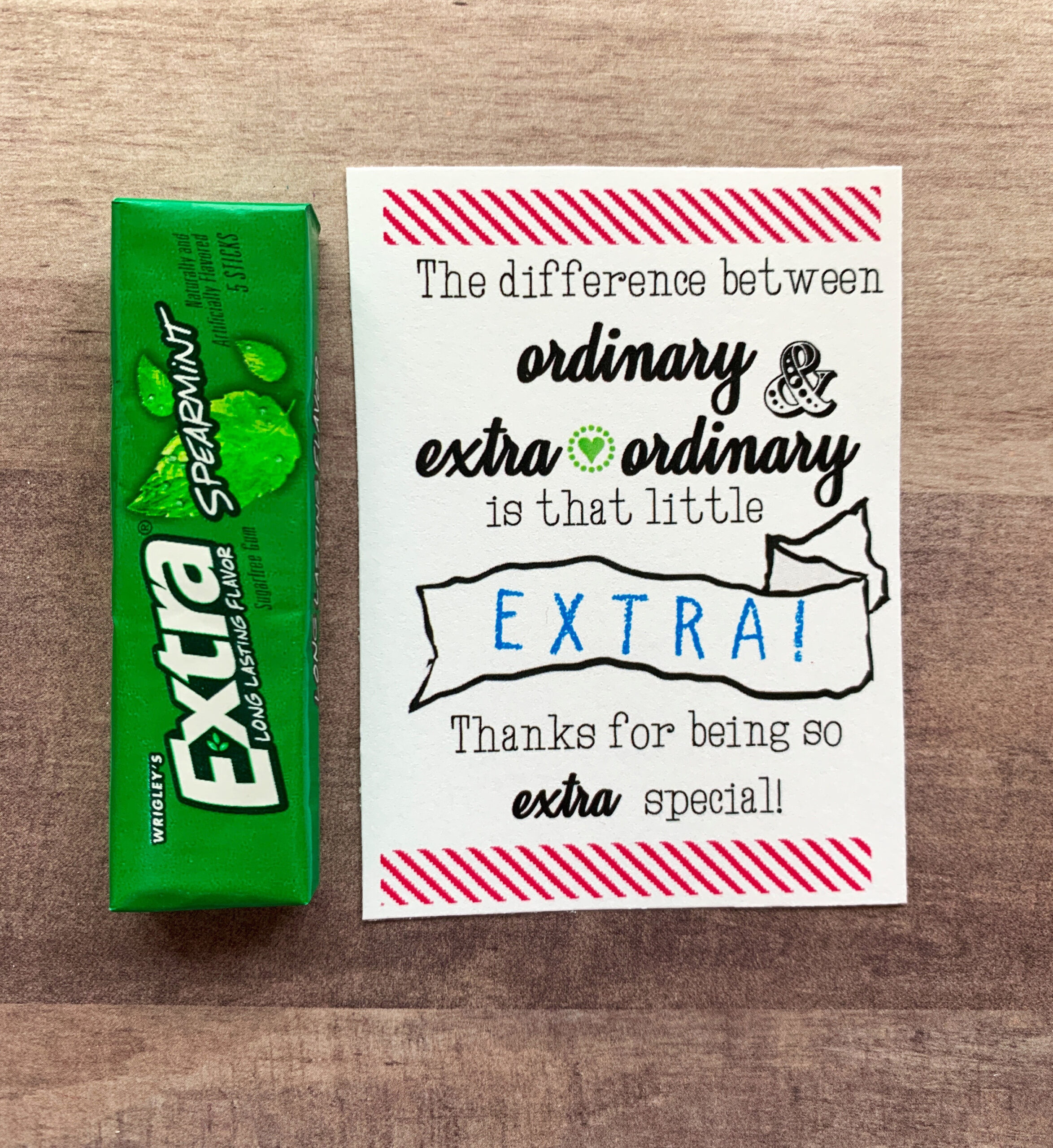Instant Download Extra Gum Appreciation Printables Thank You Tags within Free Printable Extra Gum Appreciation Gift