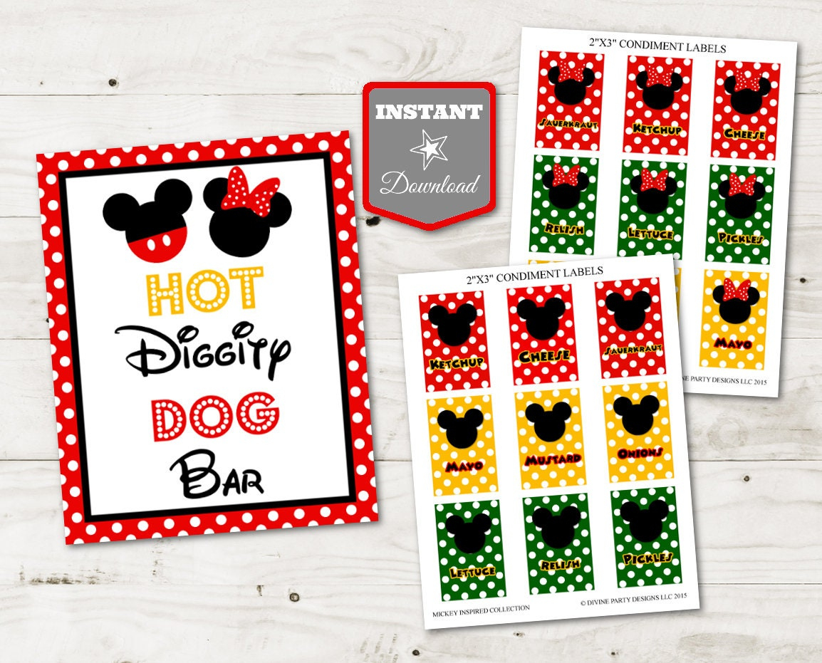 Instant Download Mouse Hot Diggity Dog Bar Printable 5X7 And 8X10 throughout Hot Diggity Dog Bar Printable Free