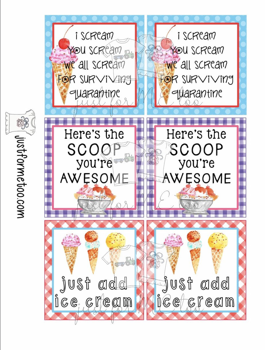 Instant Download Printable Ice Cream Bundle, Printable Tag throughout Just Add Ice Cream Printable