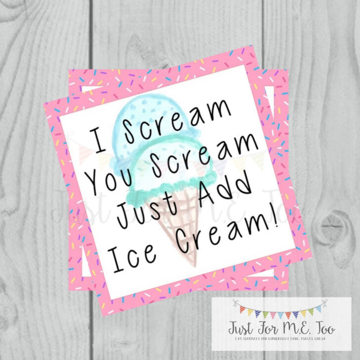 Just Add Ice Cream Printable