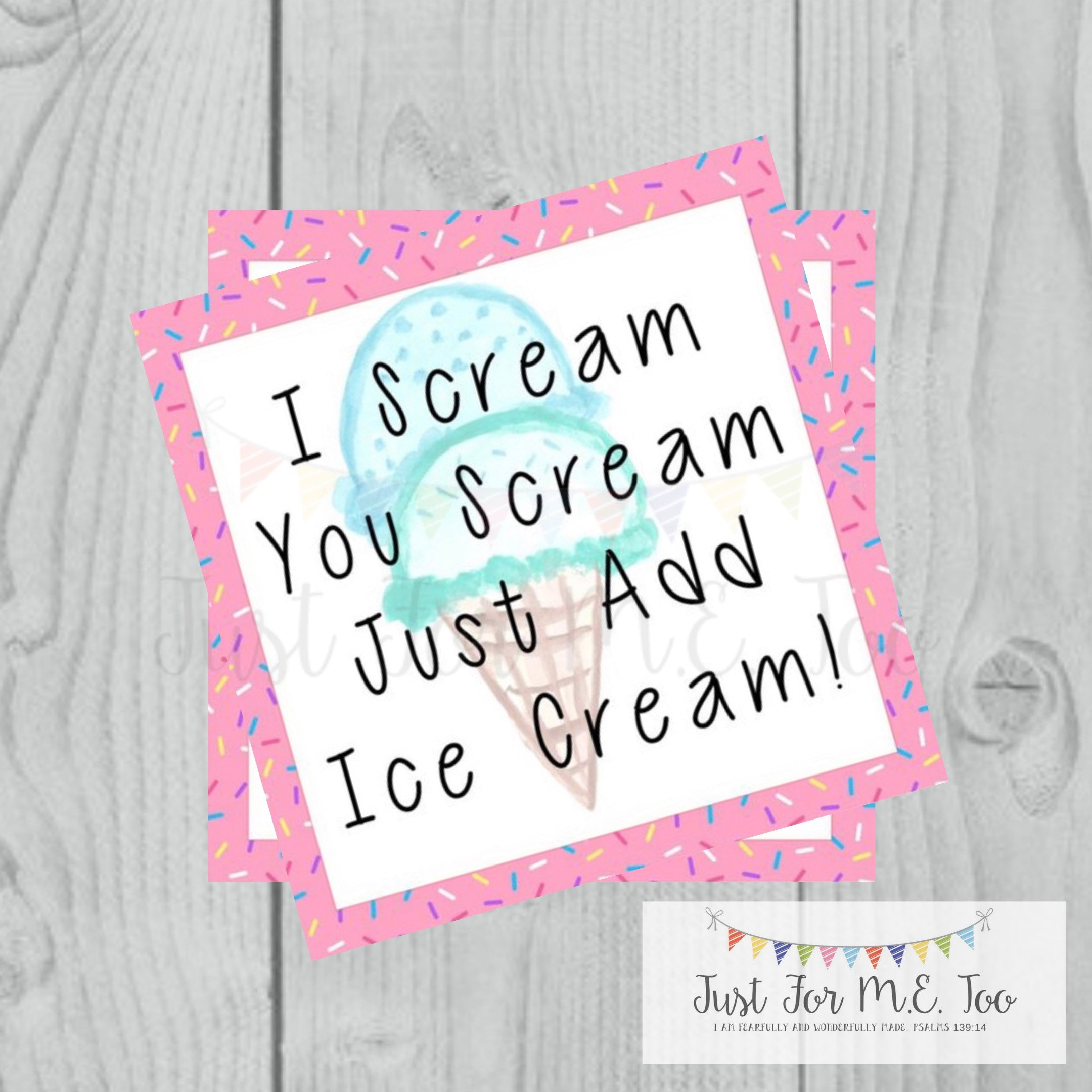 Instant Download Printable Ice Cream Tag, Instant Download regarding Just Add Ice Cream Printable