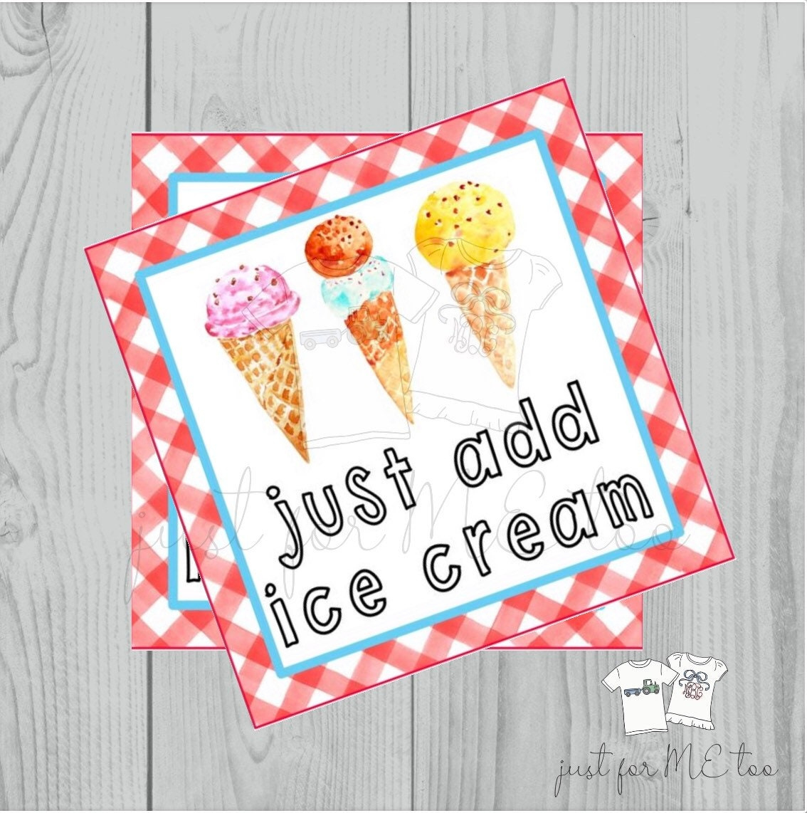 Instant Download Printable Ice Cream Tag, Instant Download within Just Add Ice Cream Printable