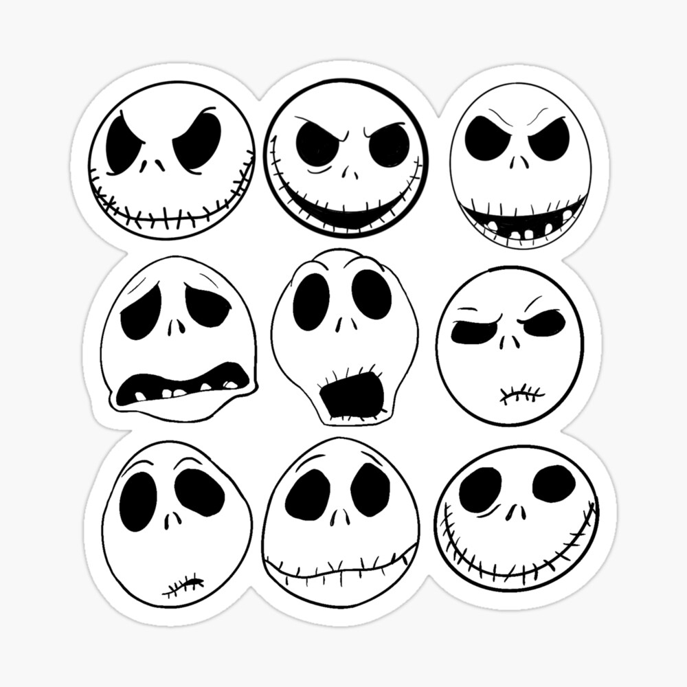 Jack Skellington Gesichtsausdrücke Fotodruck pertaining to Jack Skellington Printable Face