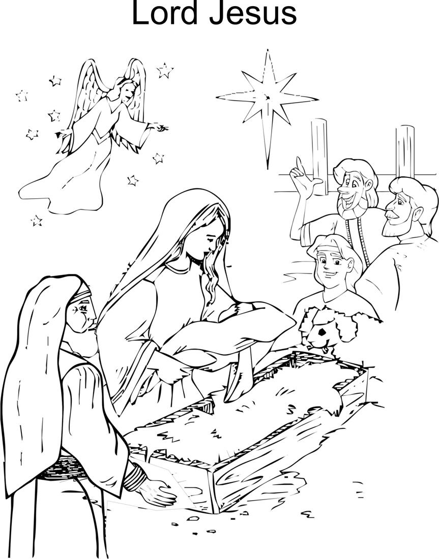 Jesus Birth Coloring Printable Page For Kids intended for Printable Birth Of Jesus Worksheets