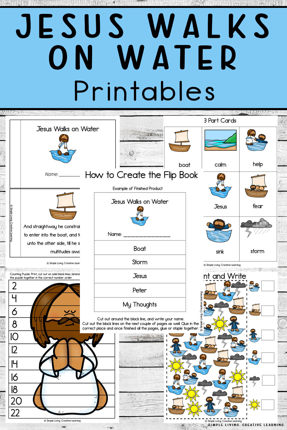 Jesus Walks On Water Printables - Simple Living. Creative Learning with Printable Jesus Walks On Water Activity