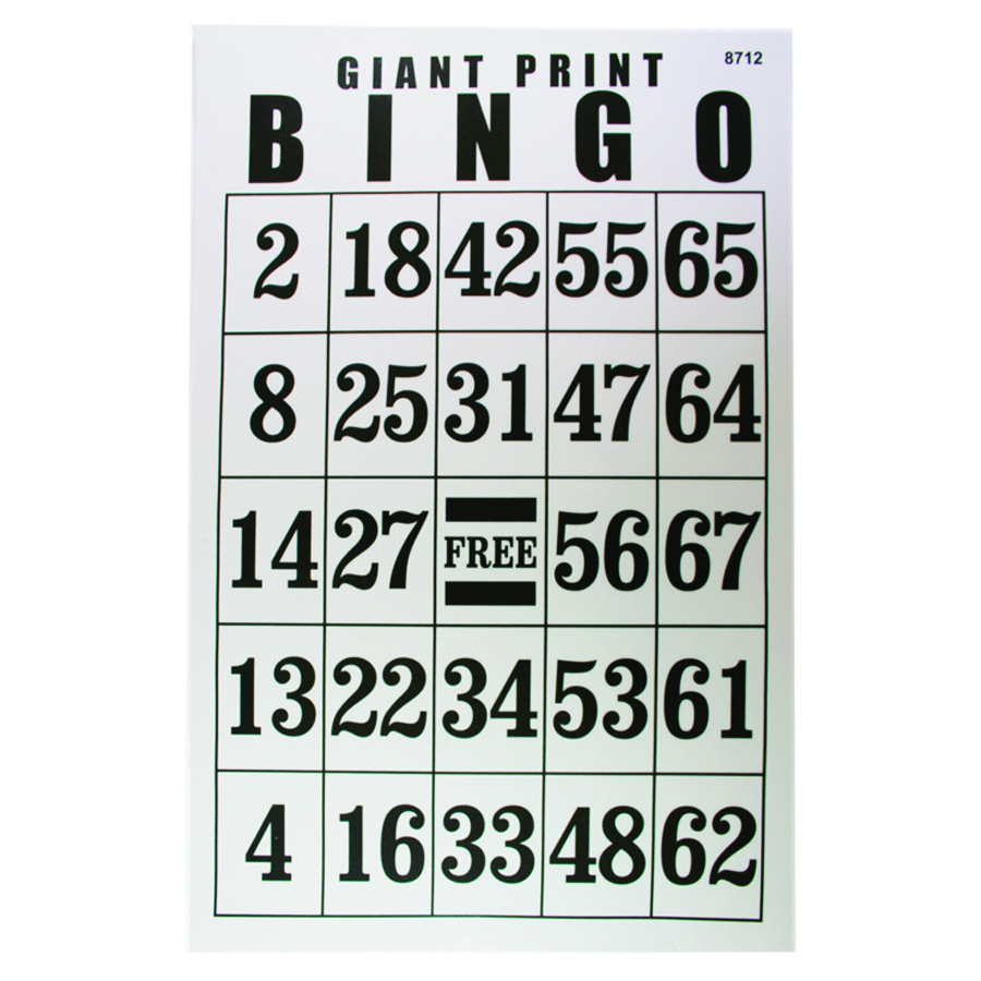 Jumbo Laminated Bingo Card - Vision Forward with regard to Large Print Bingo Cards