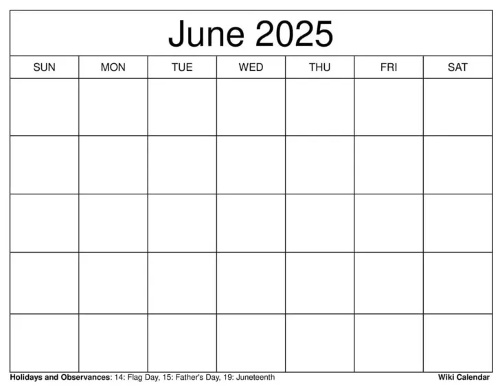 Free Printable Calendar 2025 Wiki