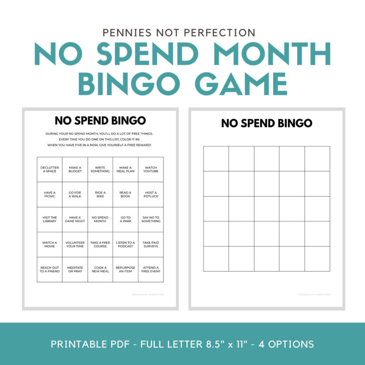 No Spend Month Printable