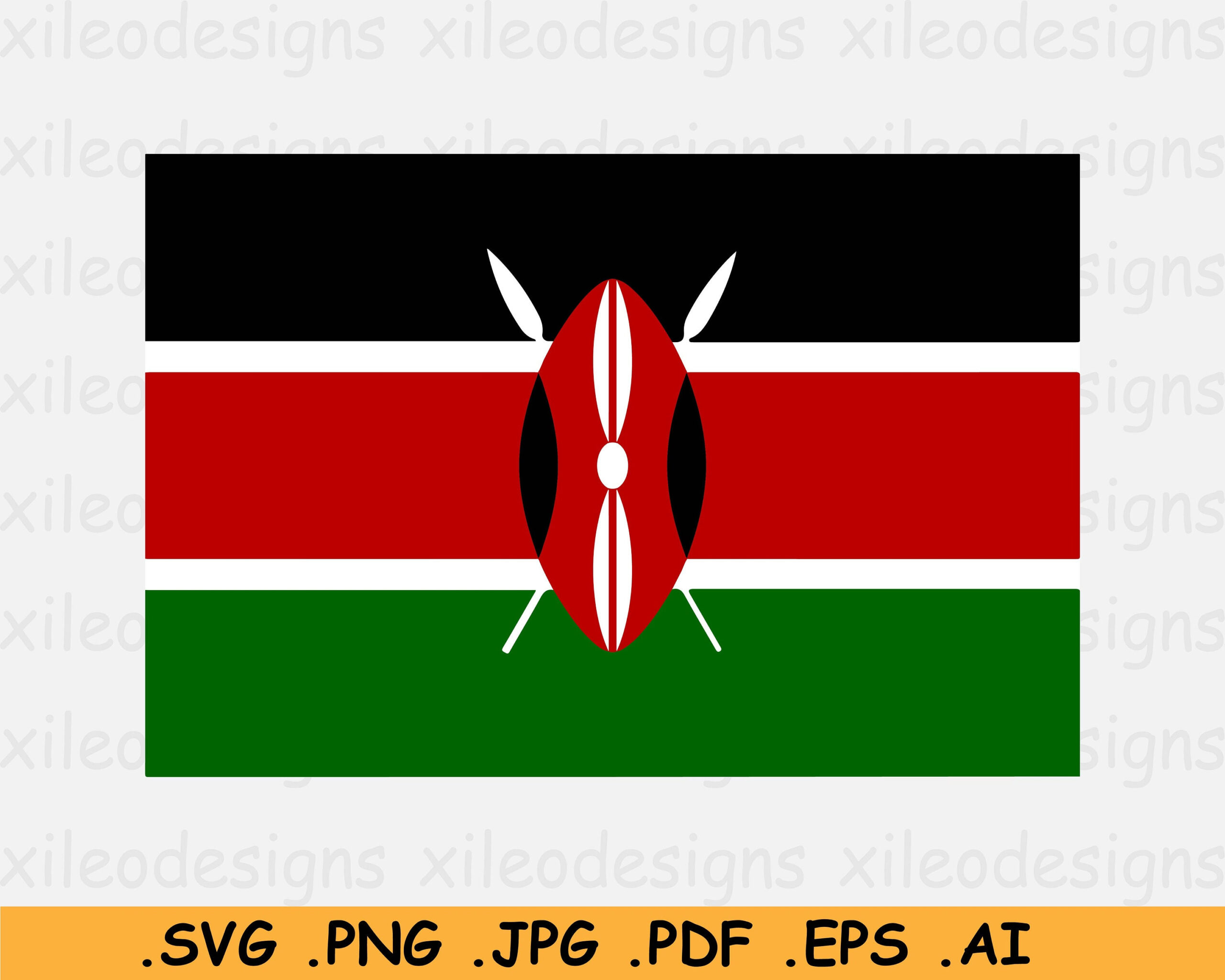 Kenya National Flag Svg, Kenyan Nation Country Banner, Cricut Cut File, Digital Download, Clipart Vektor Grafik Icon - Eps Ai Png Jpg Pdf throughout Printable Flag of Kenya