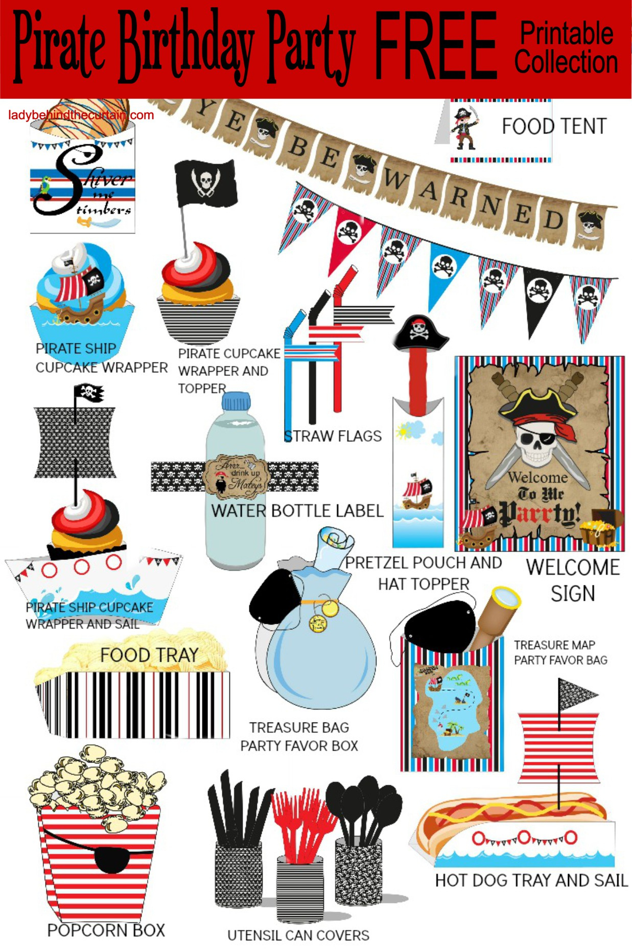 Kids Pirate Birthday Party Free Printable Collection within Free Pirate Party Printables