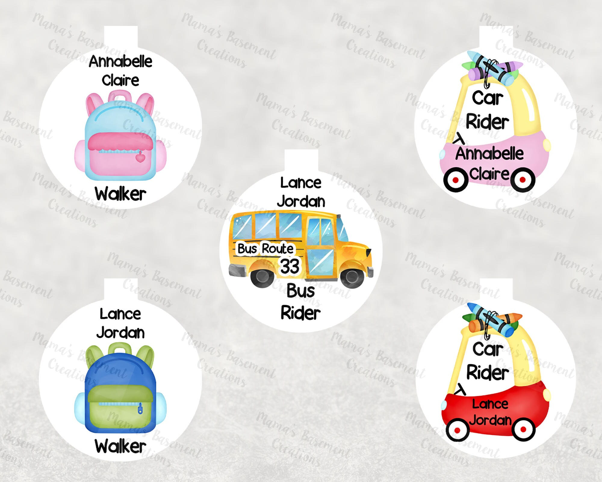 Kids School Backpack Bag Tag, School Bus Bag Tag, Walker Bag Tag with regard to Printable Bus Tags For Backpacks