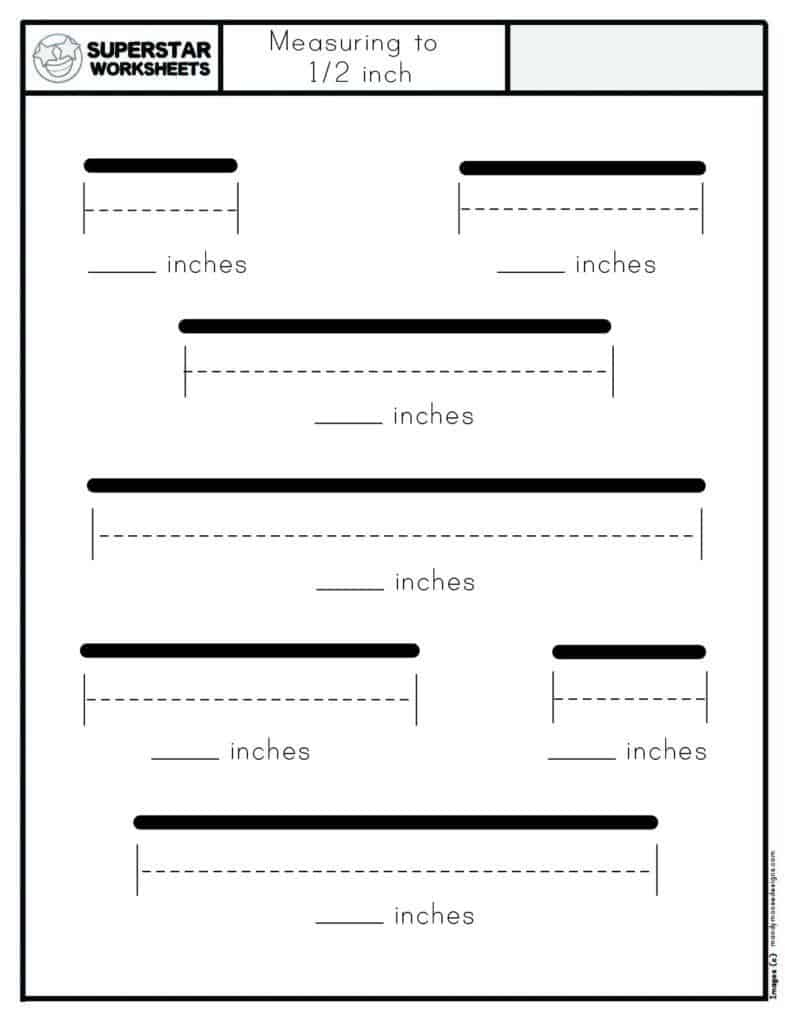 Kindergarten Measurement Worksheets - Superstar Worksheets for Inches Worksheet Printable Free