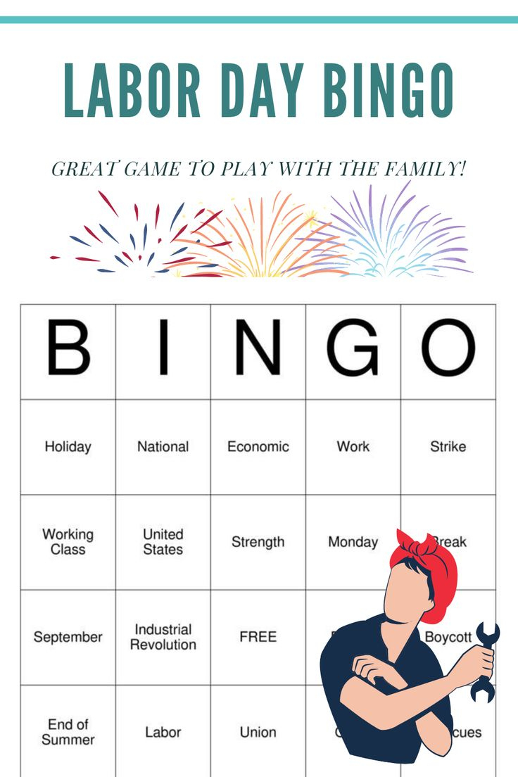 Labor Day Weekend Party Bingo pertaining to Labor Day Bingo Free Printable