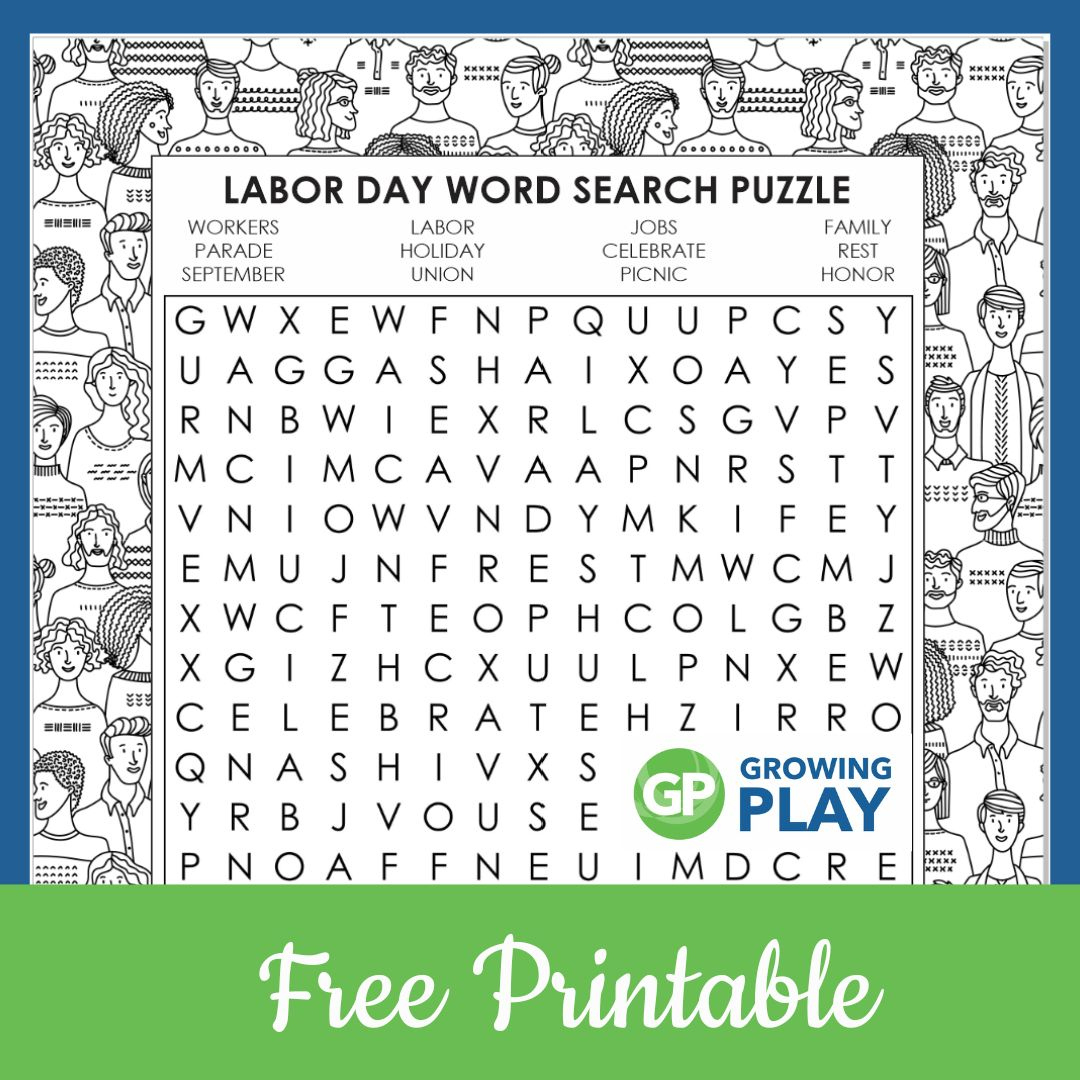 Labor-Day-Word-Search-Square-1 – Growing Play inside Free Printable Labor Day Word Search