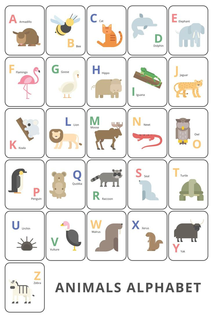 Large Abc Flash Cards - 10 Free Pdf Printables | Printablee with Animal Alphabet Letters Printable