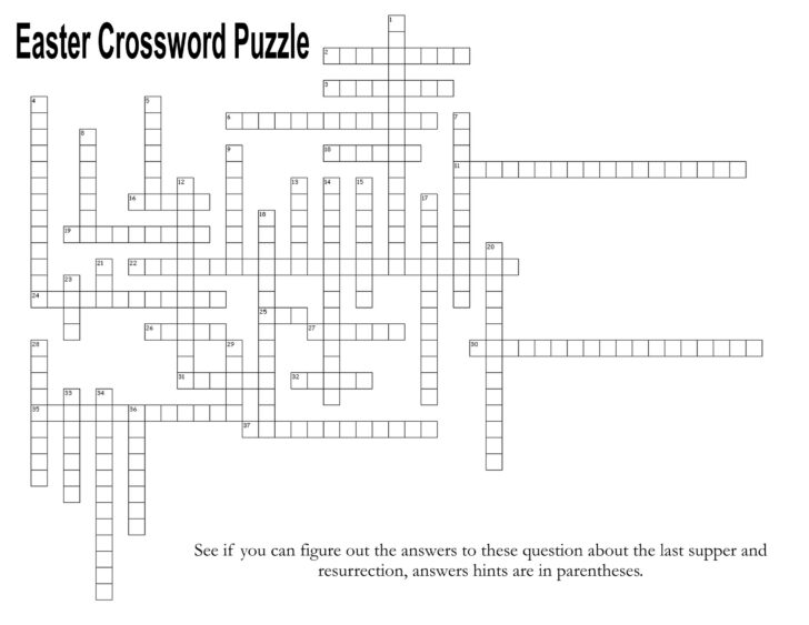 Free Easter Crossword Puzzles Printable