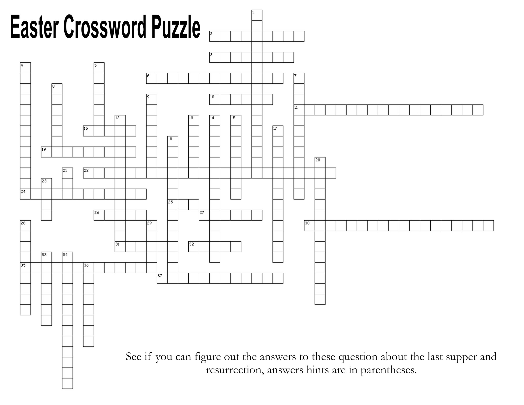 Last Supper And Resurrection / Easter Crossword Puzzle – The Idea Door throughout Free Easter Crossword Puzzles Printable