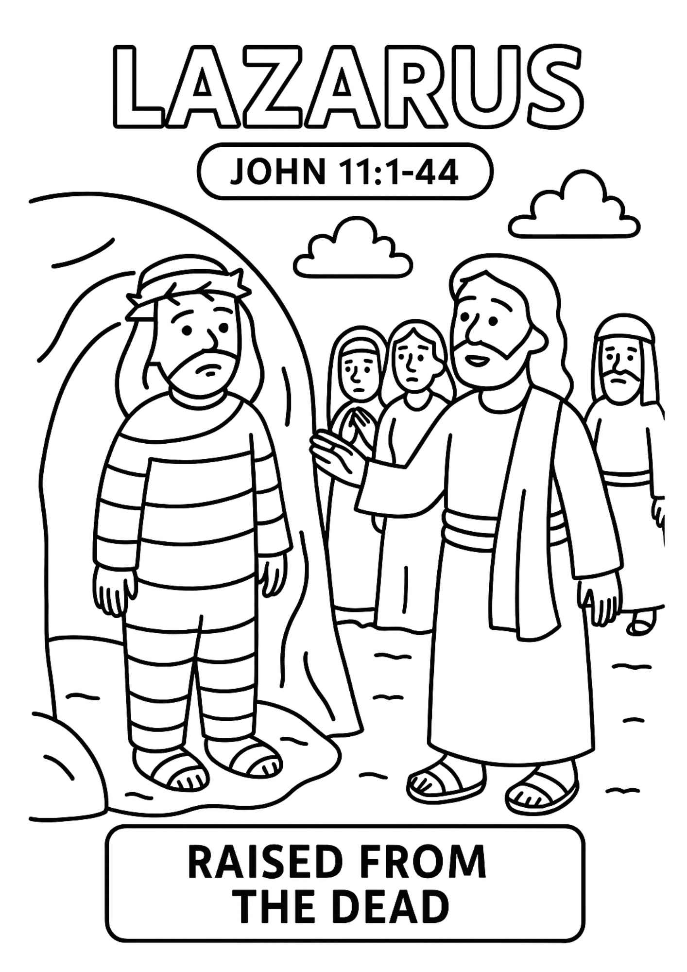 Lazarus Bible Coloring Page – Free Resurrection Story Printable intended for Printable Jesus Raises Lazarus Activity Sheets