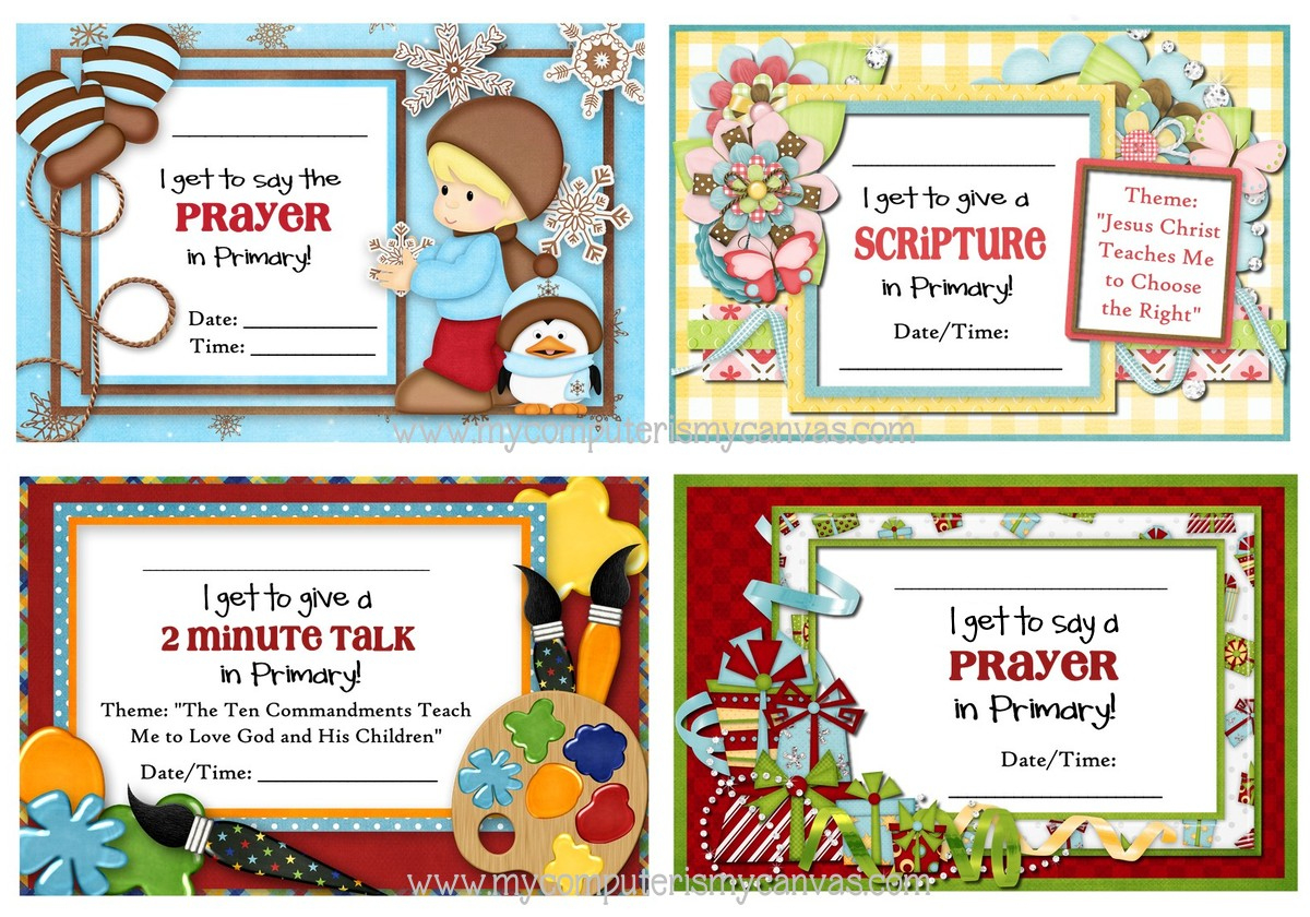 Lds Freebie} 4 Primary - My Computer Is My Canvas with regard to Free Lds Primary Printables
