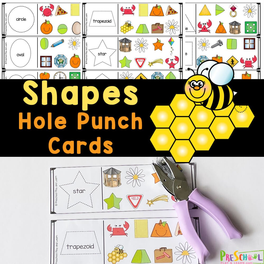 Learning Shapes With Free Printable Hole Punch Activity for Free Printable Hole Punch Worksheets