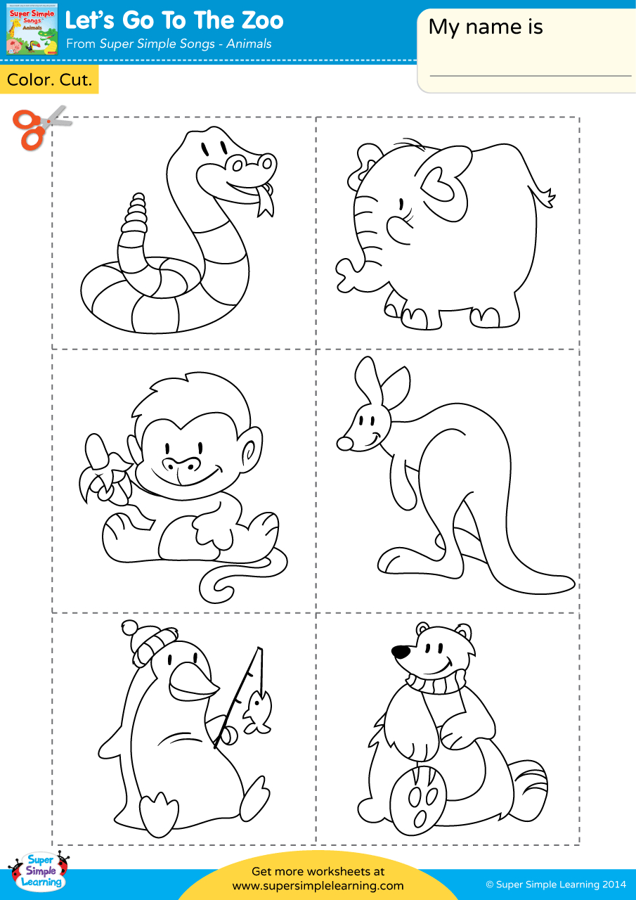 Let&amp;#039;S Go To The Zoo Worksheet - Color, Cut, &amp;amp; Paste - Super Simple with regard to Free Printable Zoo Activities For Preschoolers