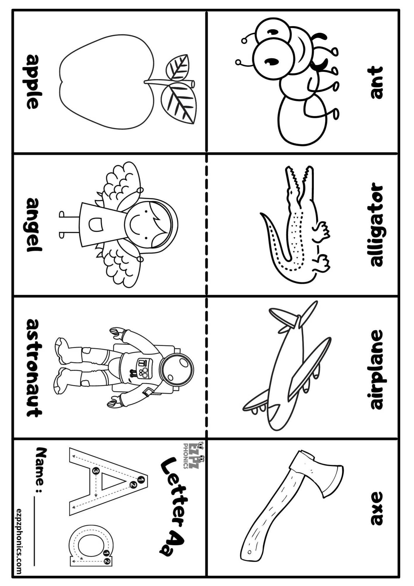 Letter A Mini Coloring Book Free Printable Pdf - Ezpzphonics with regard to Letter A Book Printable