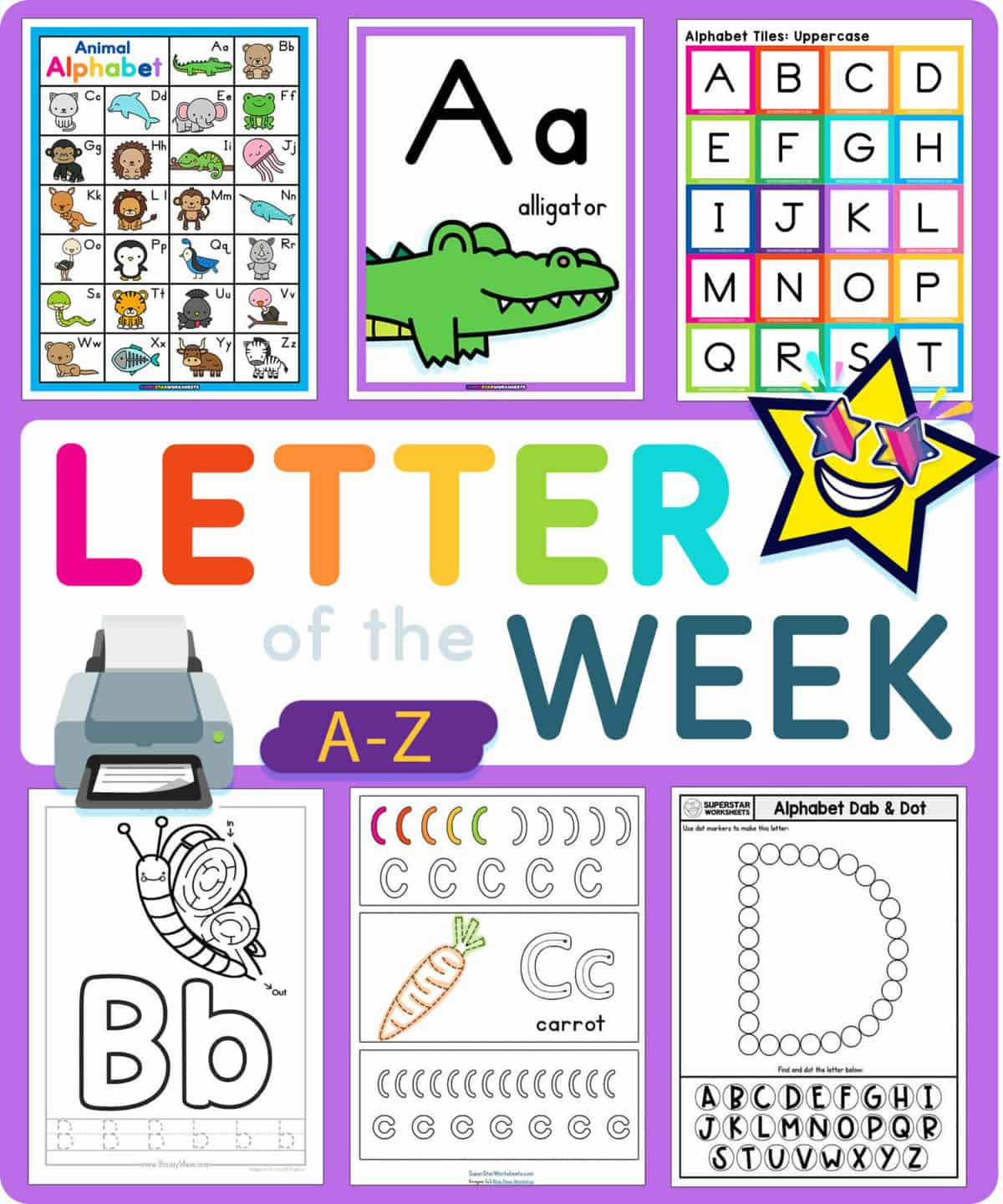 Letter Of The Week - Superstar Worksheets with Letter Of The Week Printable