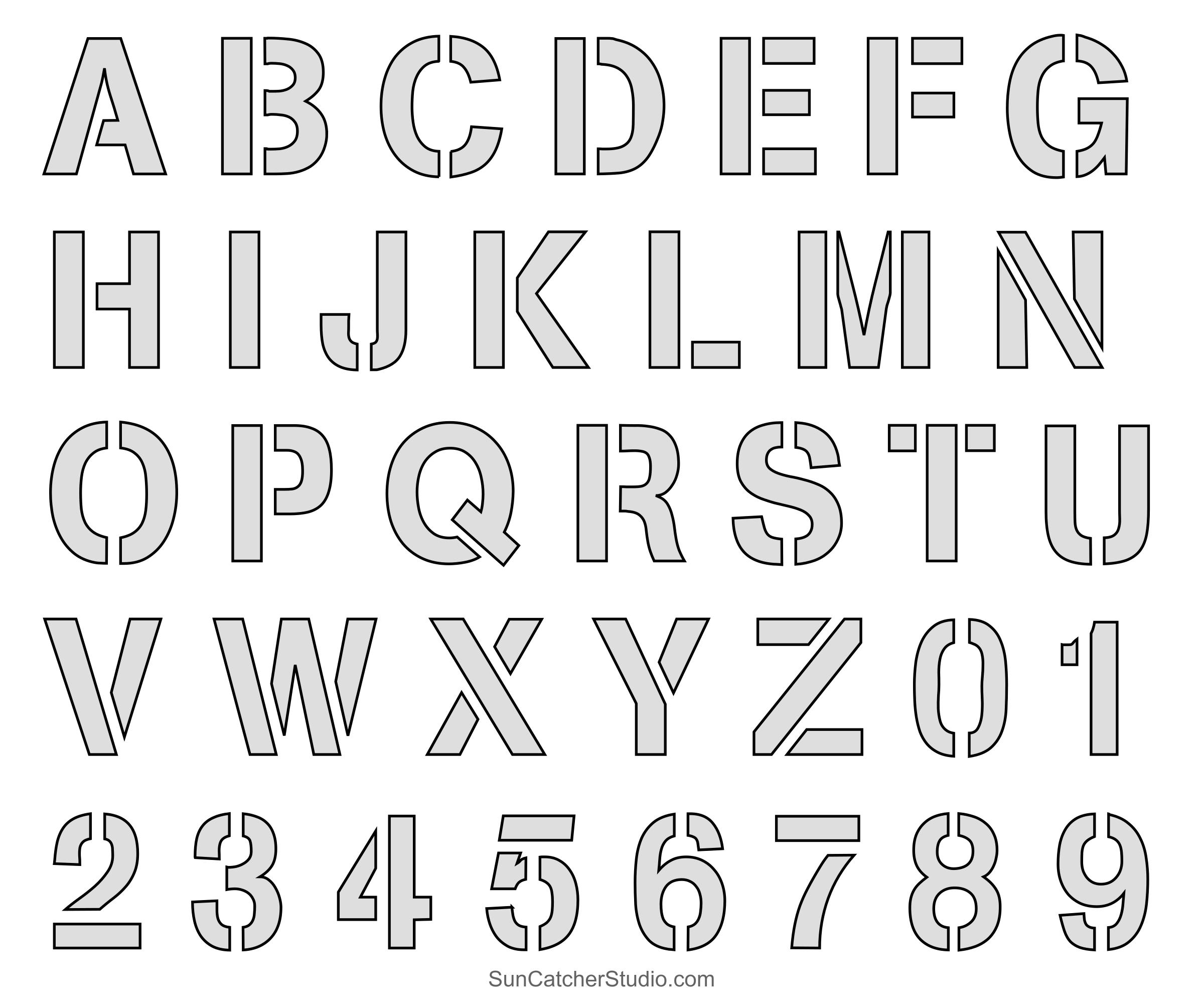 Letter Stencils (Printable Alphabet, Font, Templates, Patterns with regard to Free Printable 2 Inch Stencil Letters