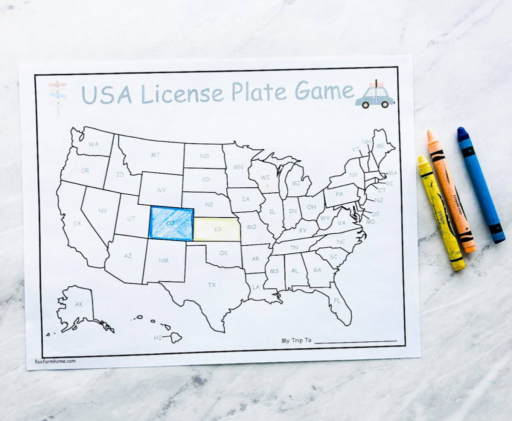 License Plate Game- Printable Road Trip Game For Kids - Fox Farm Home in License Plate Game Free Printable