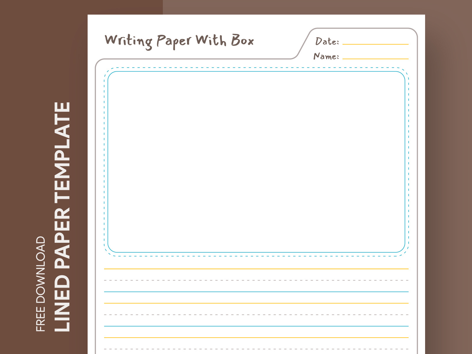 Lined Paper With Picture Box Free Google Docs Templategdoc On throughout Printable Writing Paper With Picture Box