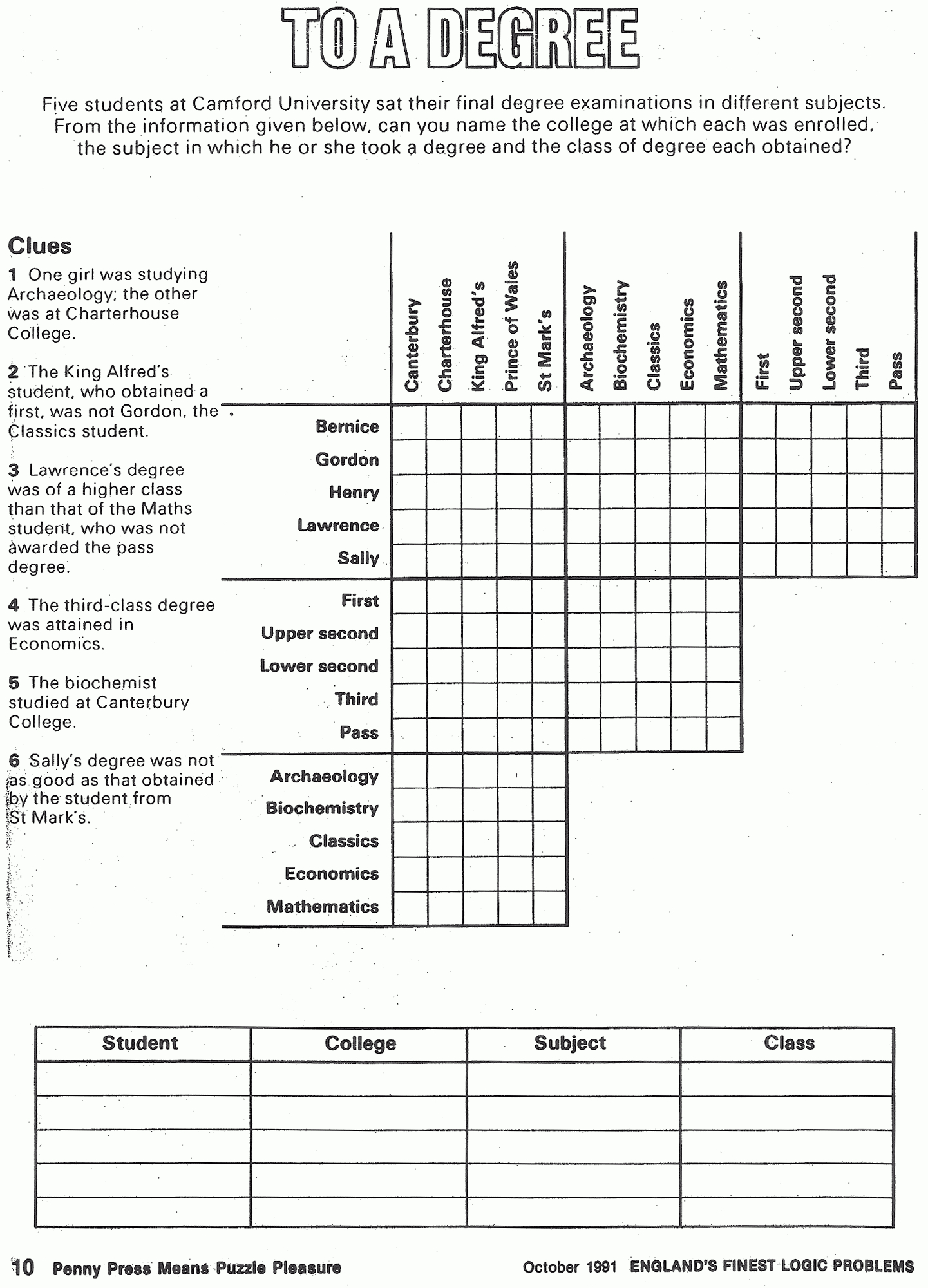 Logic Puzzle Printable - Google Search | Grid Logic Puzzles, Logic regarding Free Printable Logic Puzzles With Grids