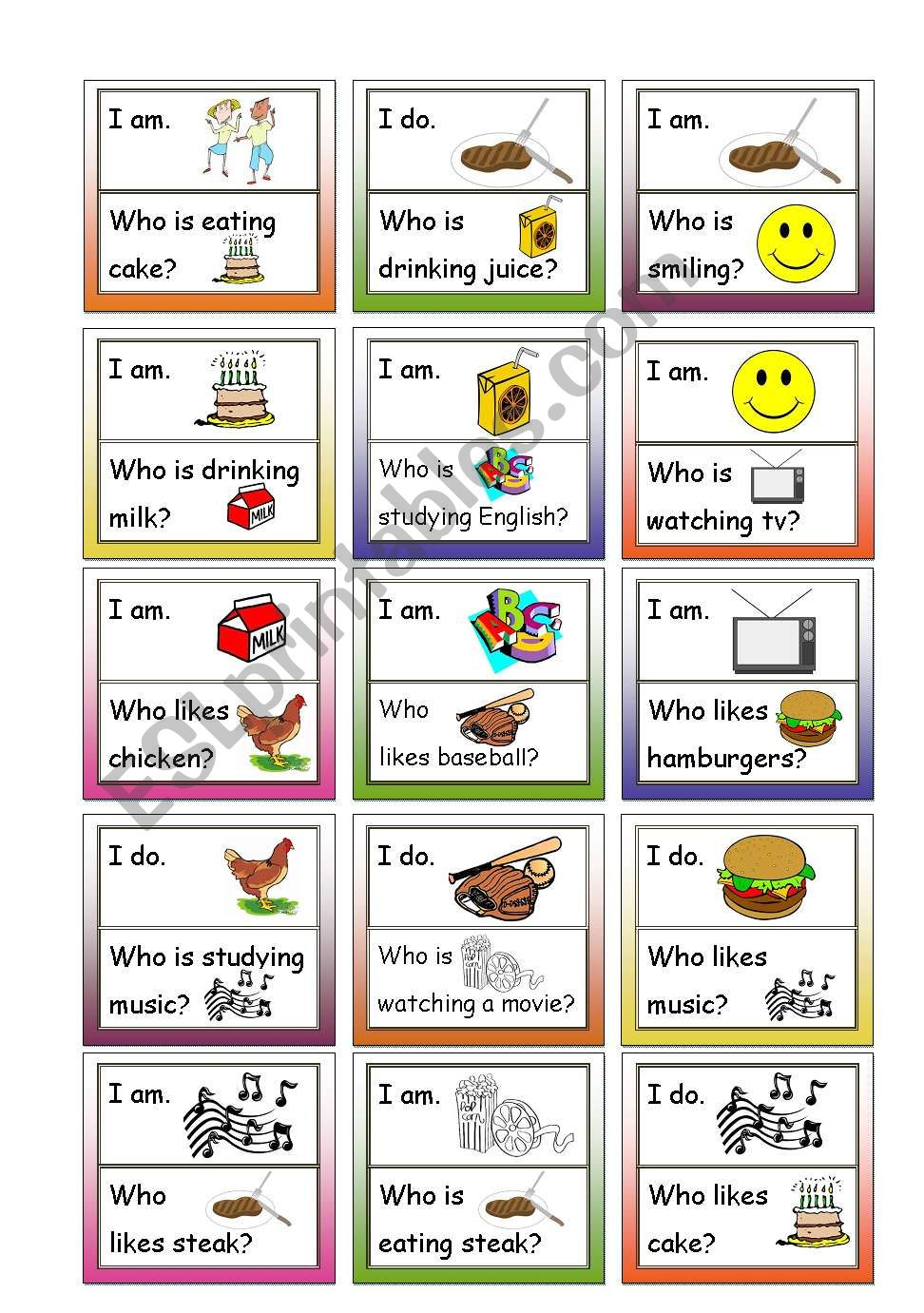 Loop Game! Fun Speaking Activity, 24 Cards, For Beginners, B4 pertaining to English Speaking Worksheets For Beginners