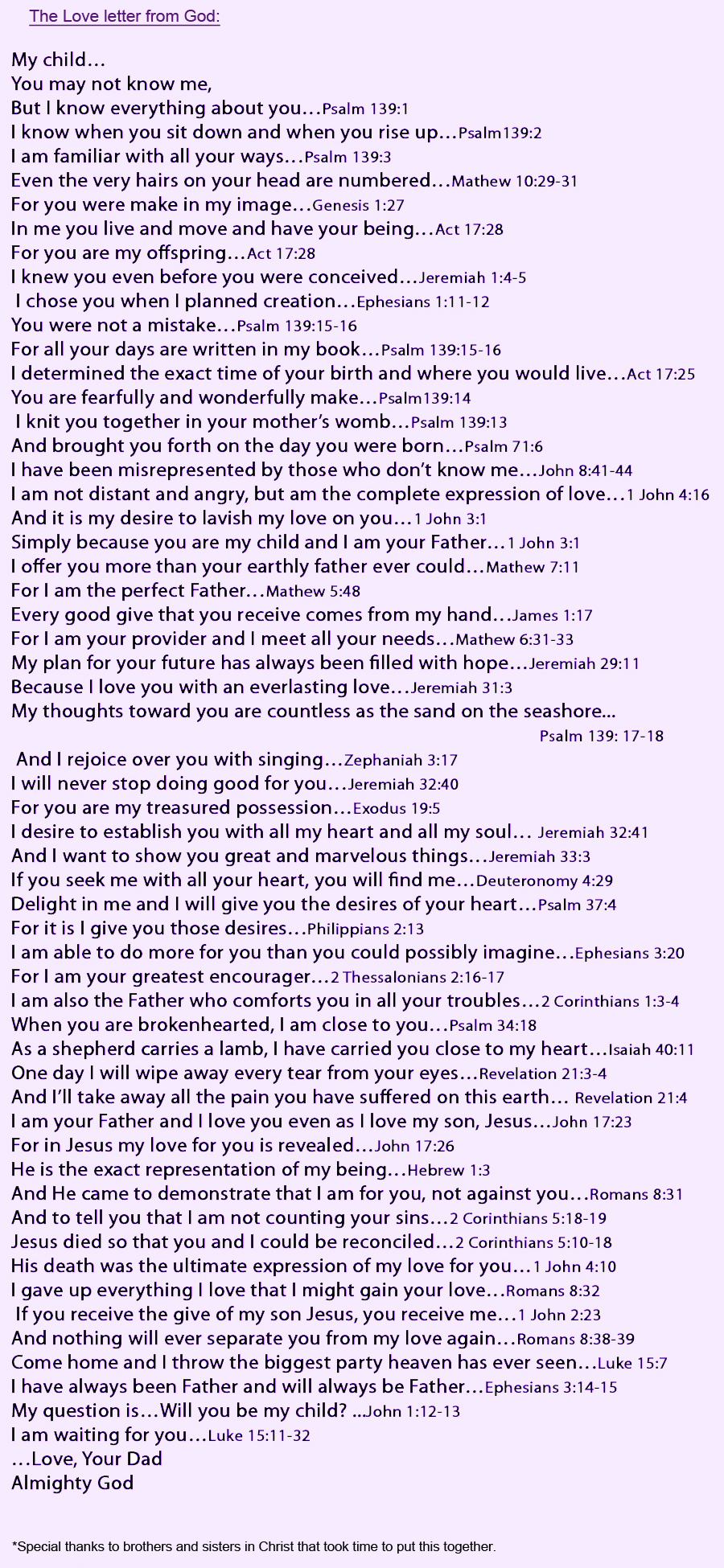 Love Letter From God regarding Printable Love Letter From God