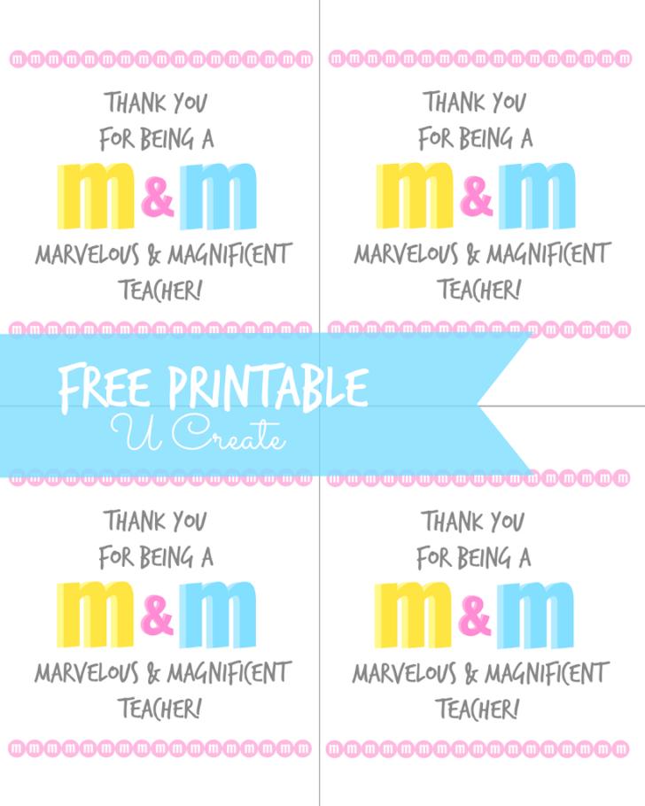 M M Teacher Appreciation Printable