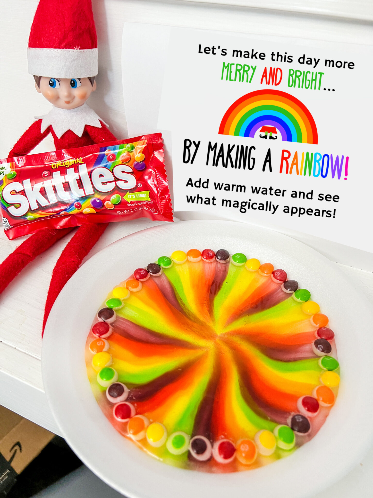 Magic Elf Skittles Rainbow Printable - Print Free inside Elf on the Shelf Skittles Rainbow Printable