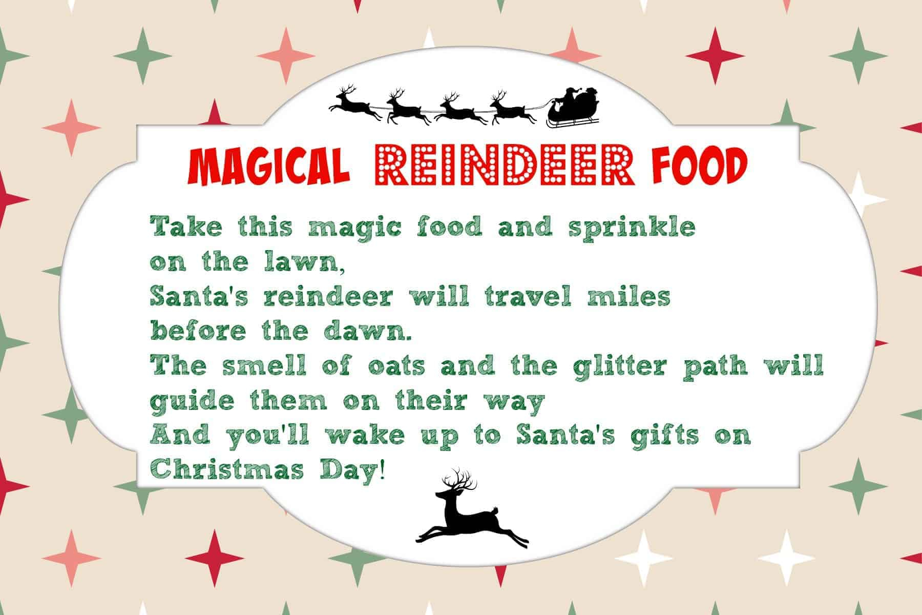 Magical Reindeer Food Recipe + Free Printable Poem Tag - Mama Cheaps® within Pdf Free Printable Reindeer Food Recipe Printable Tag Poem